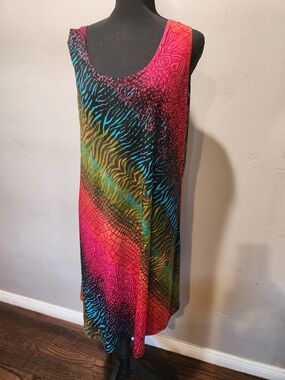Vibrant Multicolor Sleeveless Shift Dress